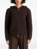 Manière De Voir Eden ribbed knit zip-up hoodie
