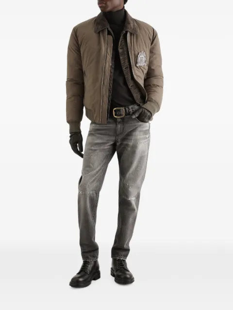 Dolce & Gabbana padded canvas bomber jacket