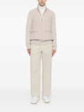 Eleventy cable-knit sleeve zip-up bomber jacket