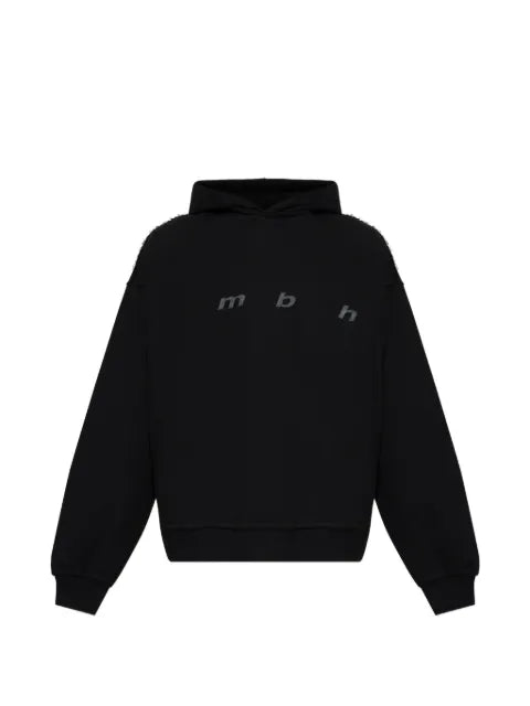 MISBHV graphic-print raw-edge hoodie
