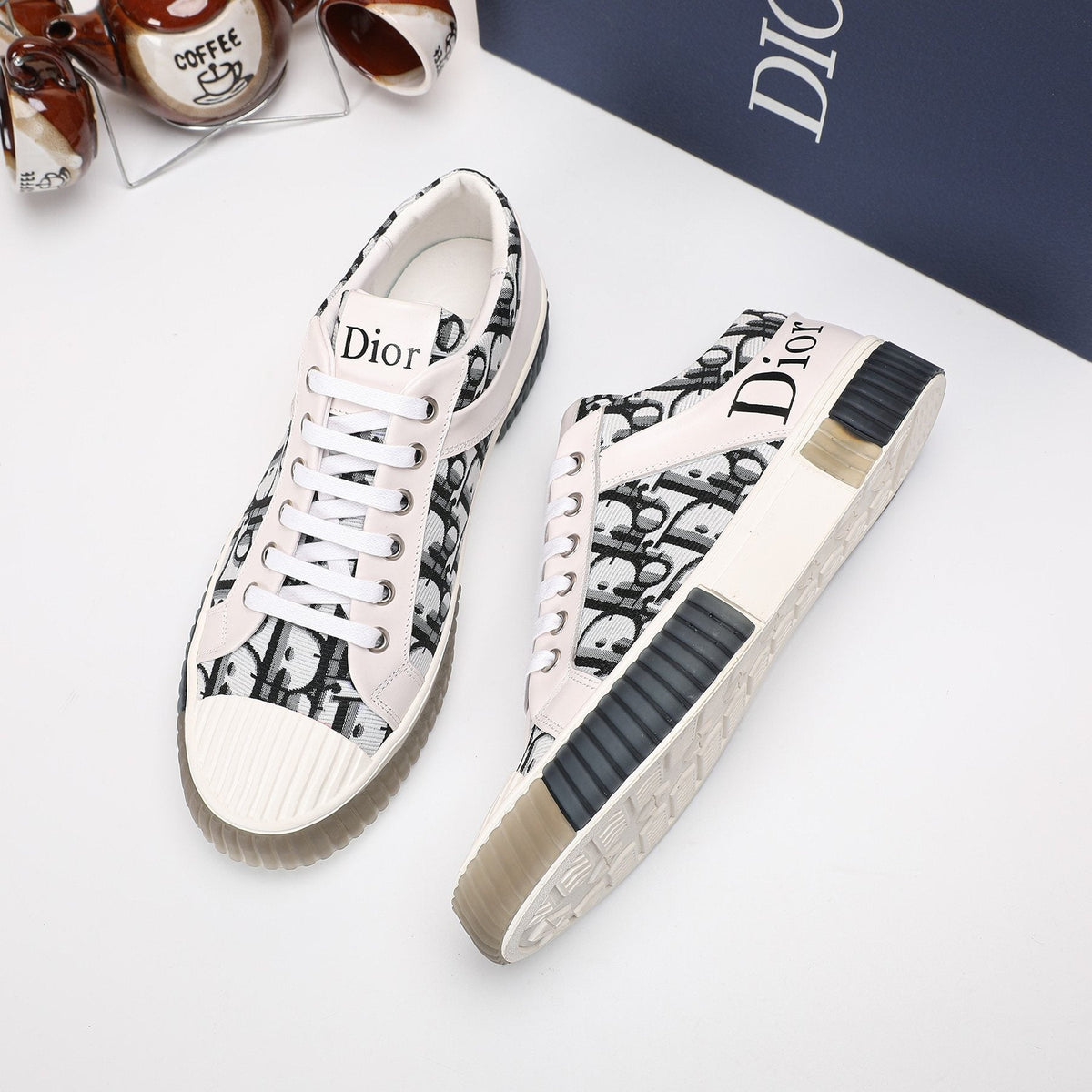 Dior Patterned High-Top Sneakers