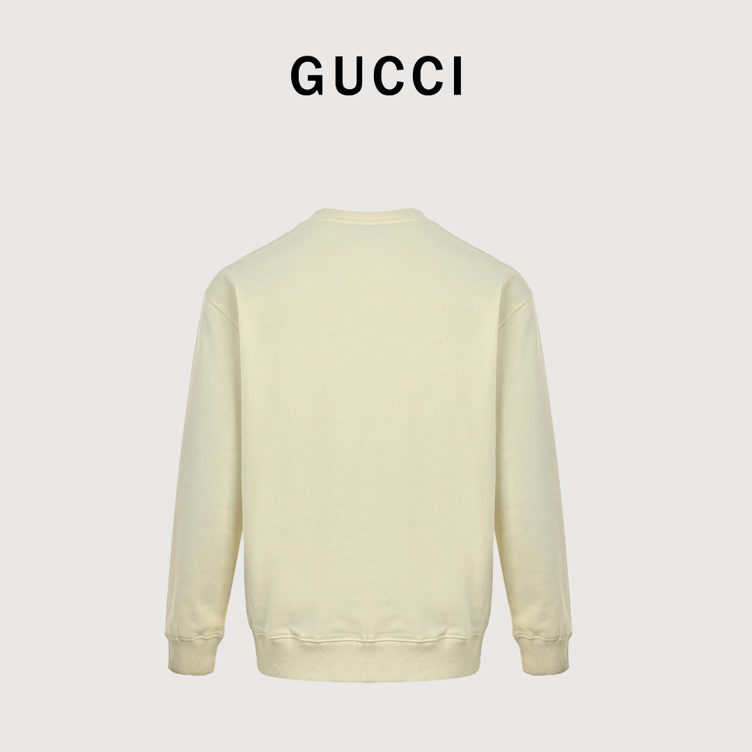 Gucci Whimsical Cartoon Black Cat Picnic Series Crewneck Sweatshirt